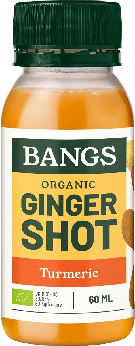 Shot imbirowy z kurkumą bez dodatku cukrów BIO 60 ml - BANGS