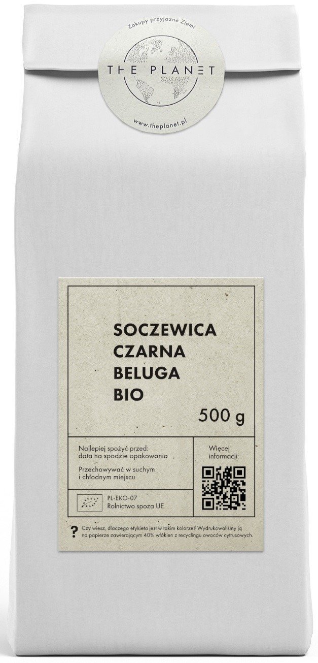 Soczewica czarna beluga BIO 500 g - THE PLANET