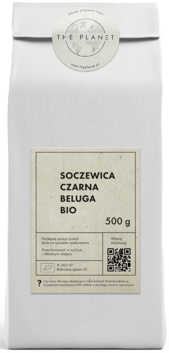 Soczewica czarna beluga BIO 500 g - THE PLANET