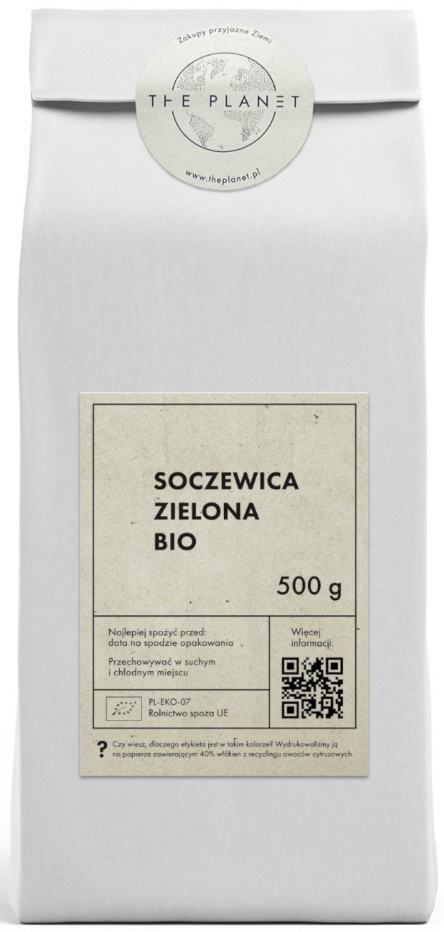 Soczewica zielona BIO 500 g - THE PLANET