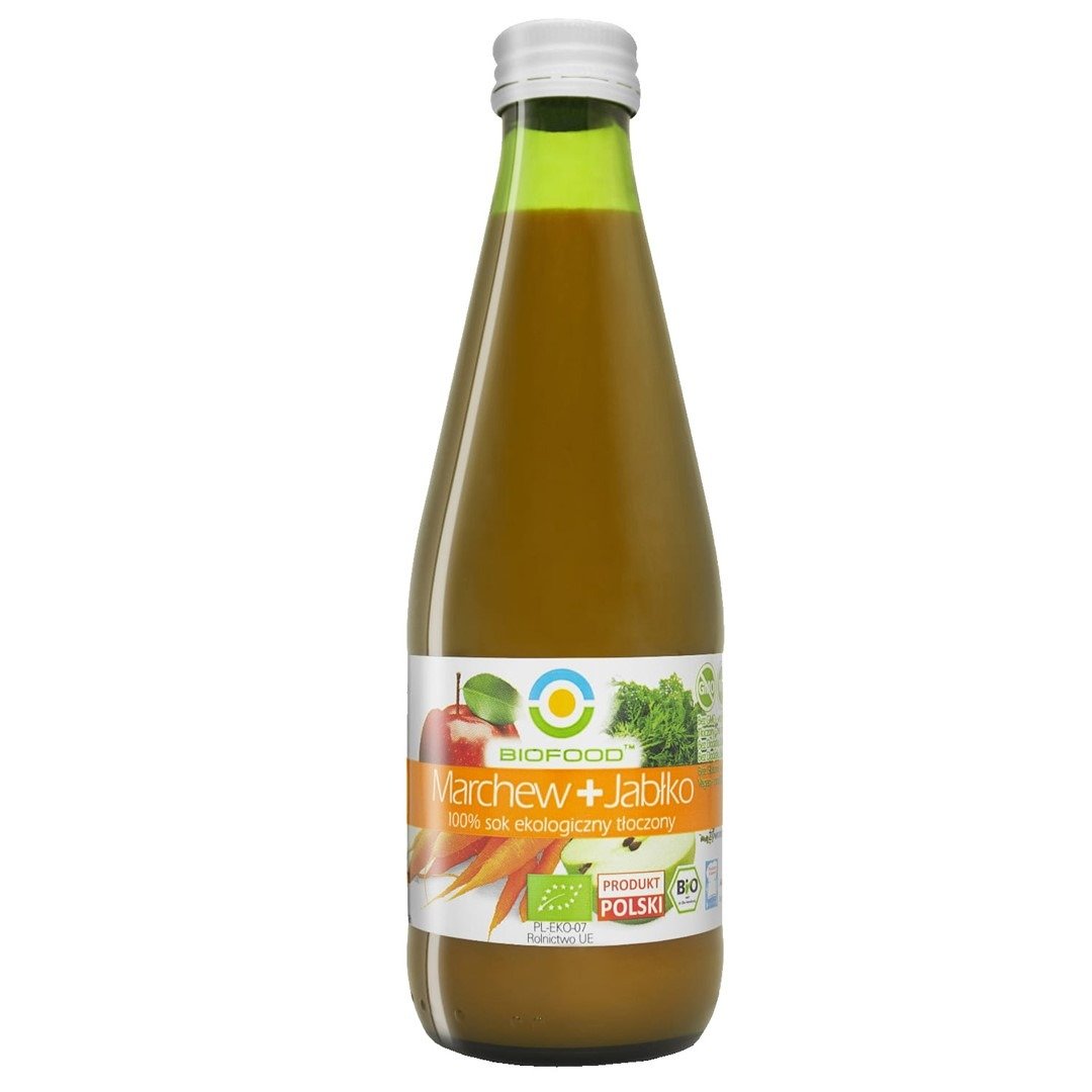 Sok jabłkowo - marchwiowy nfc bezglutenowy BIO 300 ml - BIOFOOD