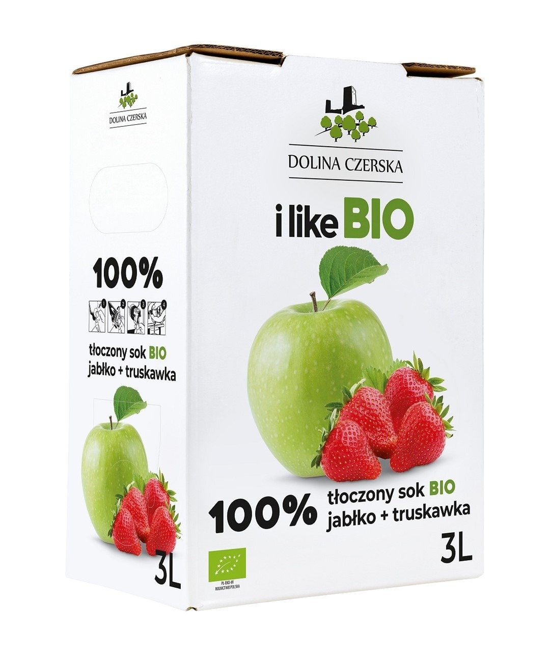 Sok jabłkowo - truskawkowy nfc BIO 3 L - DOLINA CZERSKA