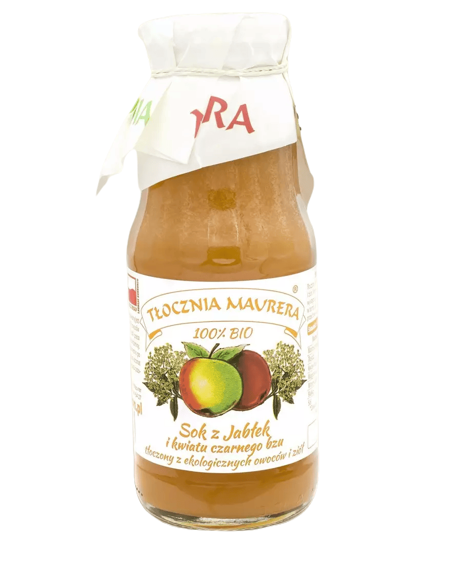Sok jabłkowy z kwiatem czarnego bzu nfc BIO 300 ml - TŁOCZNIA MAURERA