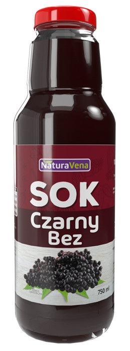 Sok z czarnego bzu 100 % 750 ml - NATURAVENA