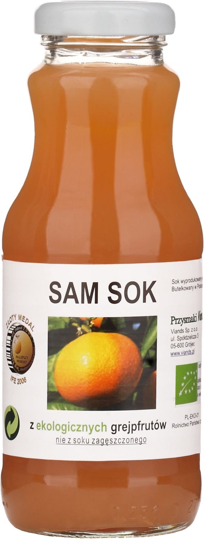 Sok z czerwonych grejpfrutów nfc BIO 250 ml - VIANDS (SAM SOK)