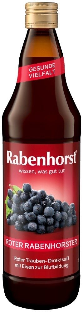 Sok z czerwonych winogron nfc z żelazem 750 ml - RABENHORST