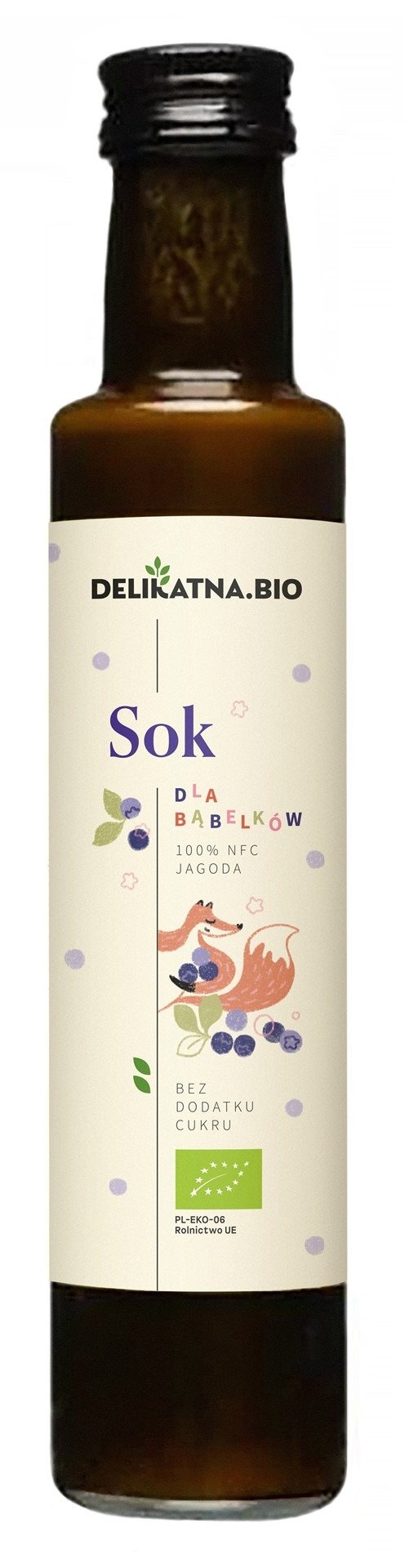 Sok z jagód nfc dla bąbelków BIO 250 ml - DELIKATNA (ZAKWASOWNIA)