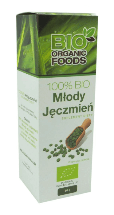 Sok z młodego jęczmienia BIO (500 mg) 560 TABLETEK - BIO ORGANIC FOODS