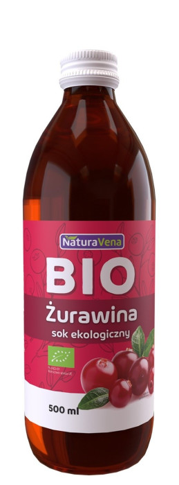 Sok z żurawiny 100 % BIO 500 ml - NATURAVENA