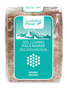 Sól czarna kala namak drobno mielona 600 g - CRYSTALLINE PLANET