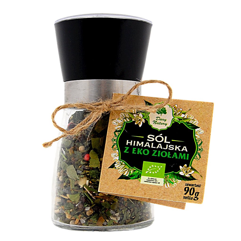 Sól himalajska w młynku z BIO ZIOŁAMI  90 g - DARY NATURY