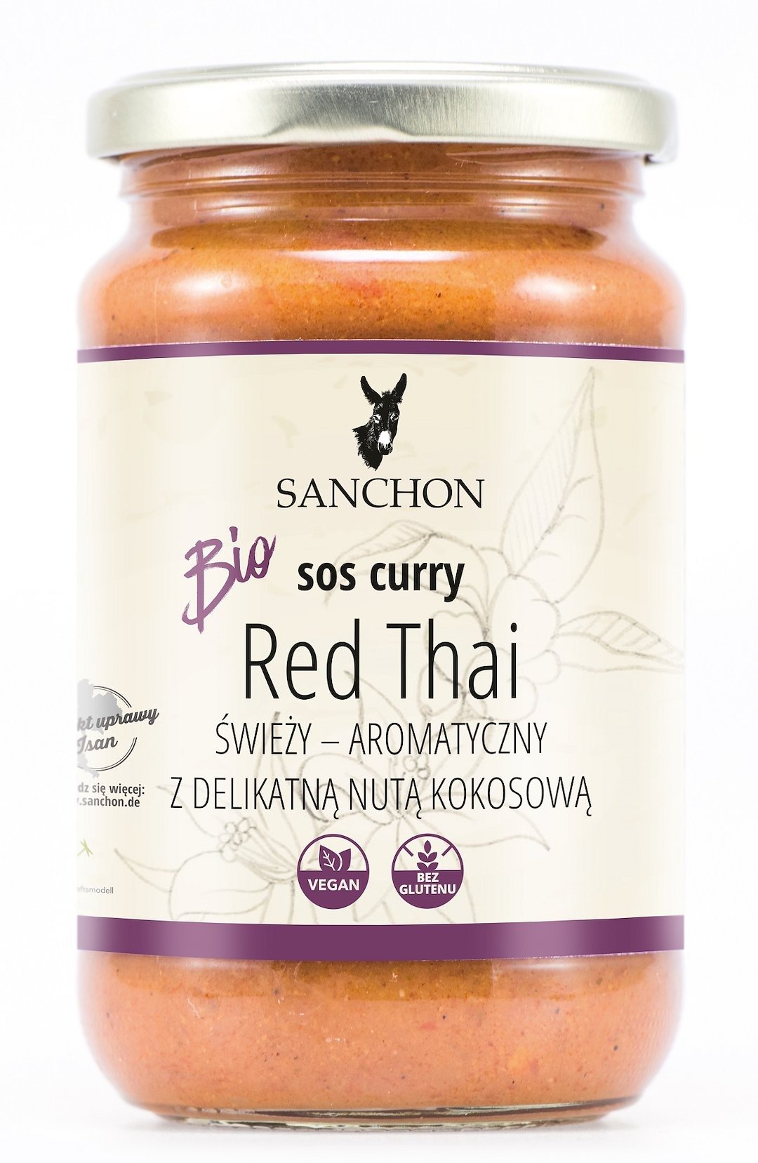 Sos curry red thai bezglutenowy BIO 340 g - SANCHON