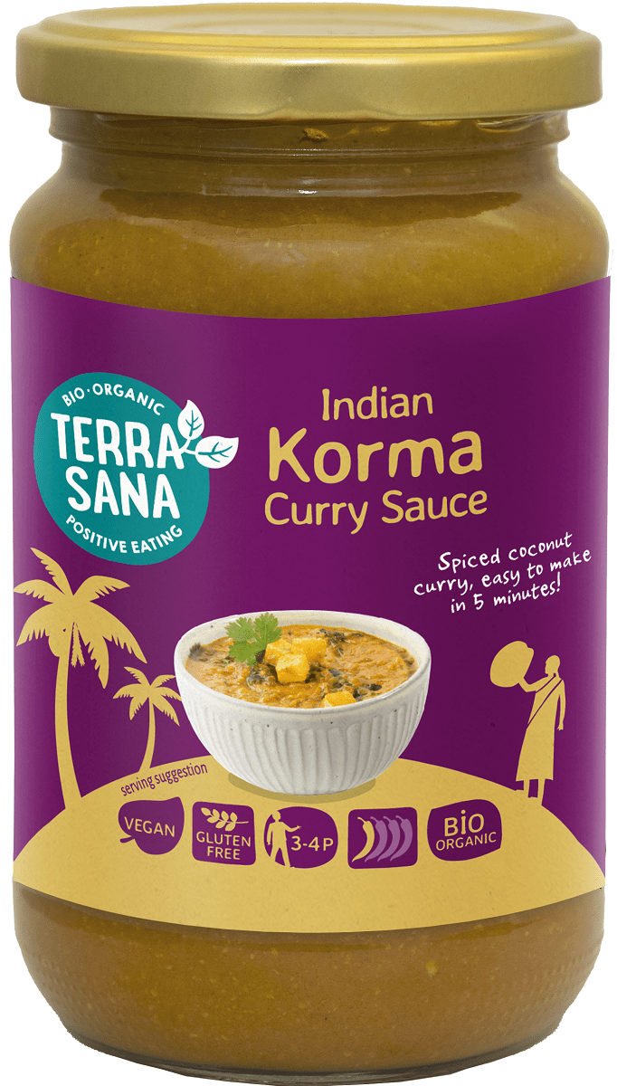 Sos curry żółty indian korma bezglutenowy BIO 350 g - TERRASANA
