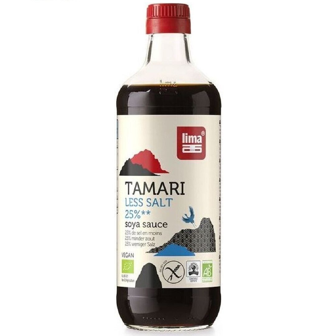 Sos sojowy tamari 25 % mniej soli bezglutenowy BIO 500 ml - LIMA