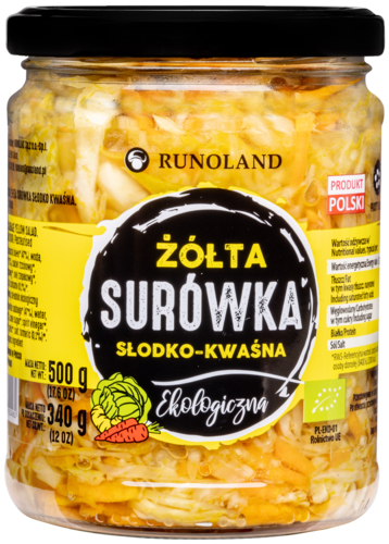 Surówka z kapusty żółta słodko - kwaśna BIO 500 g (340 g) - RUNOLAND