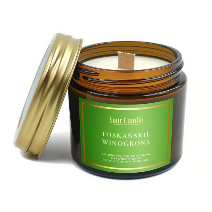 Świeca sojowa zapachowa z drewnianym knotem toskańskie winogorna 120 ml - YOUR CANDLE