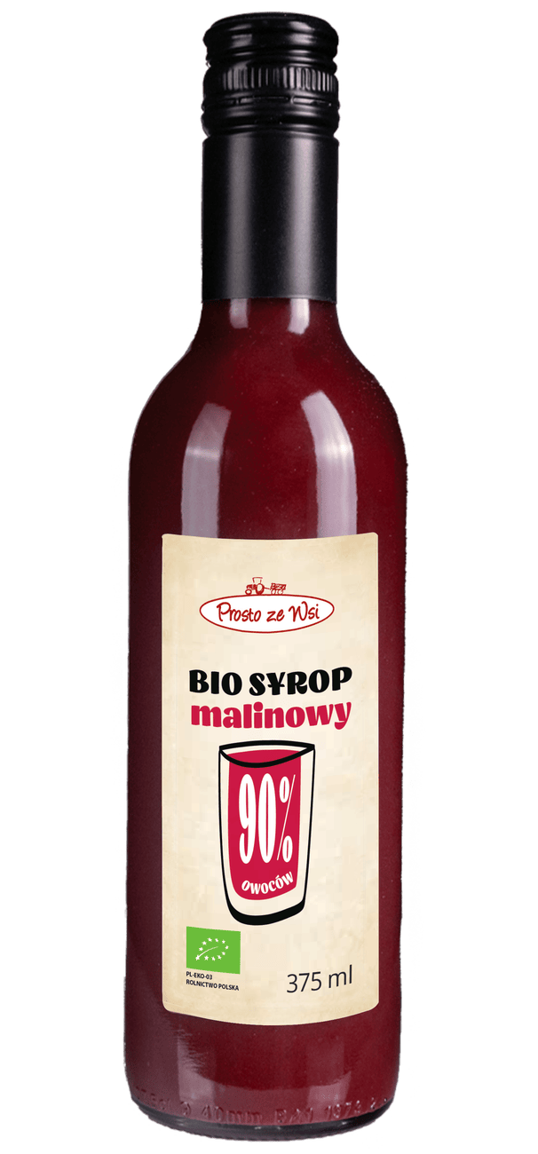 Syrop malinowy 90 % BIO 375 ml - PROSTO ZE WSI