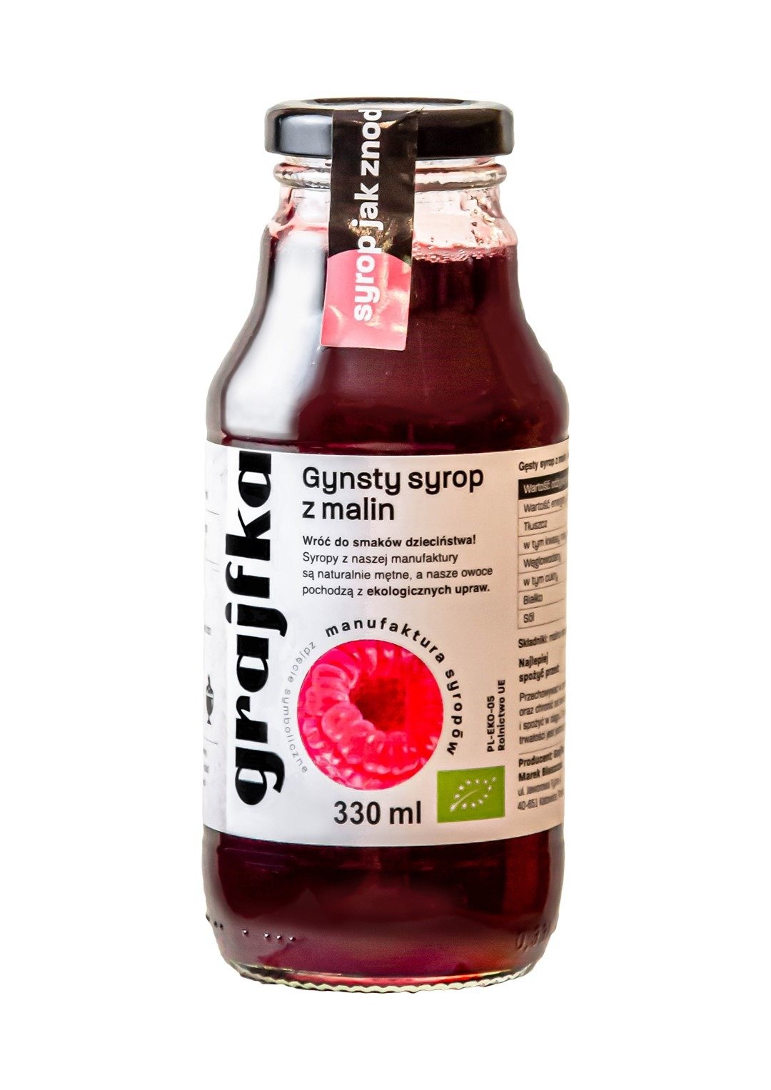 Syrop z malin BIO 330 ml - GRAJFKA