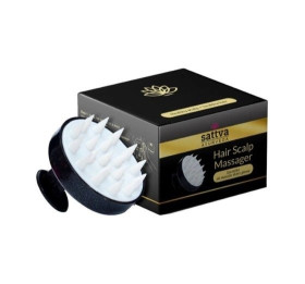 Szczotka do masażu skóry głowy czarna - SATTVA