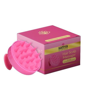Szczotka do masażu skóry głowy różowa - SATTVA
