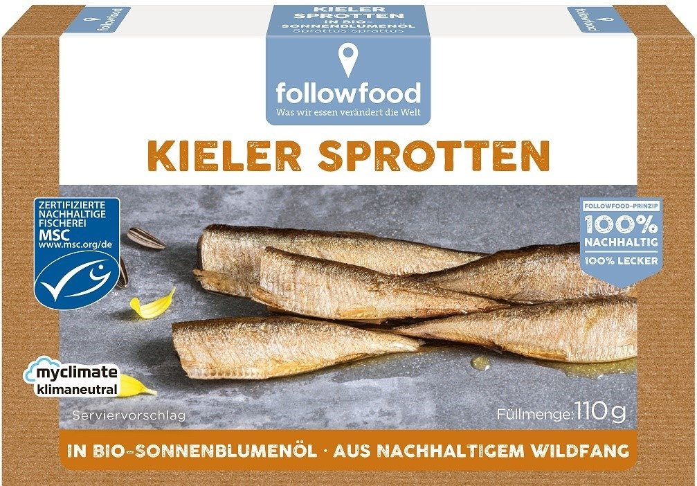 Szproty wędzone msc w BIO OLEJU SŁONECZNIKOWYM 110 g - FOLLOWFOOD