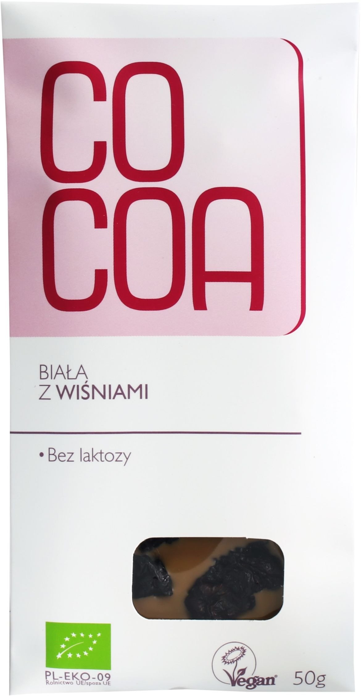 Tabliczka biała z wiśniami BIO 50 g - COCOA
