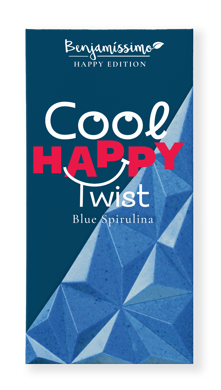 Tabliczka kakaowa niebieska spirulina - sól morska bezglutenowa BIO 60 g - BENJAMISSIMO