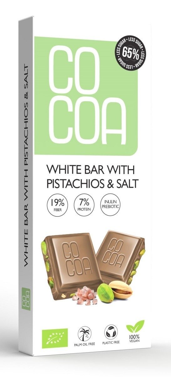 Tabliczka z pistacjami i solą BIO 40 g - COCOA
