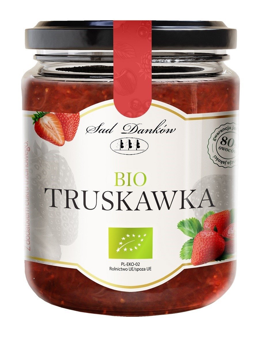 Truskawka 80 % z cukrem trzcinowym BIO 270 g - SAD DANKÓW
