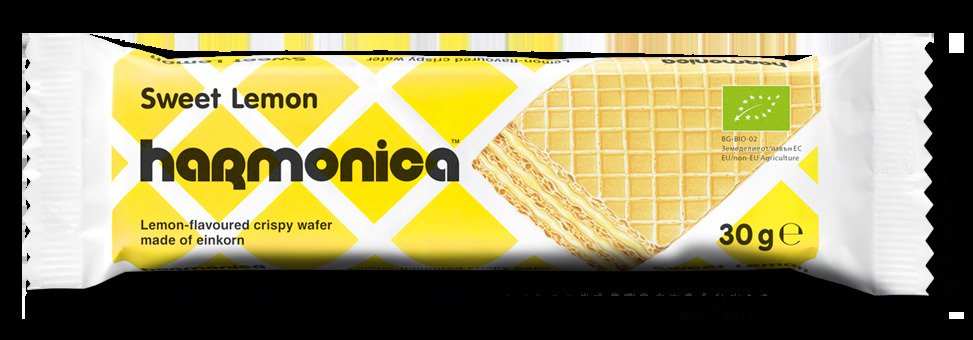 Wafelek z samopszy z kremem mleczno - cytrynowym BIO 30 g - HARMONICA