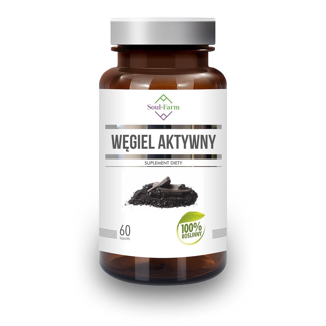 Węgiel aktywny (180 mg) 60 kapsułek - SOUL FARM