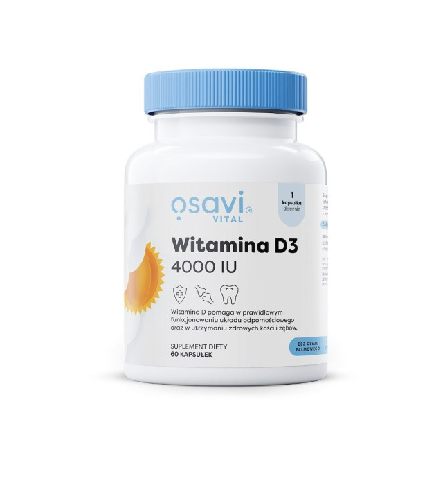 Witamina d3 100 µg (4000 j.m) bezglutenowa 60 kapsułek - OSAVI