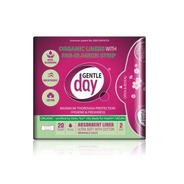 Wkładki higieniczne z paskiem anionowym i warstwą wchłaniającą wilgoć 20 szt. - GENTLE DAY