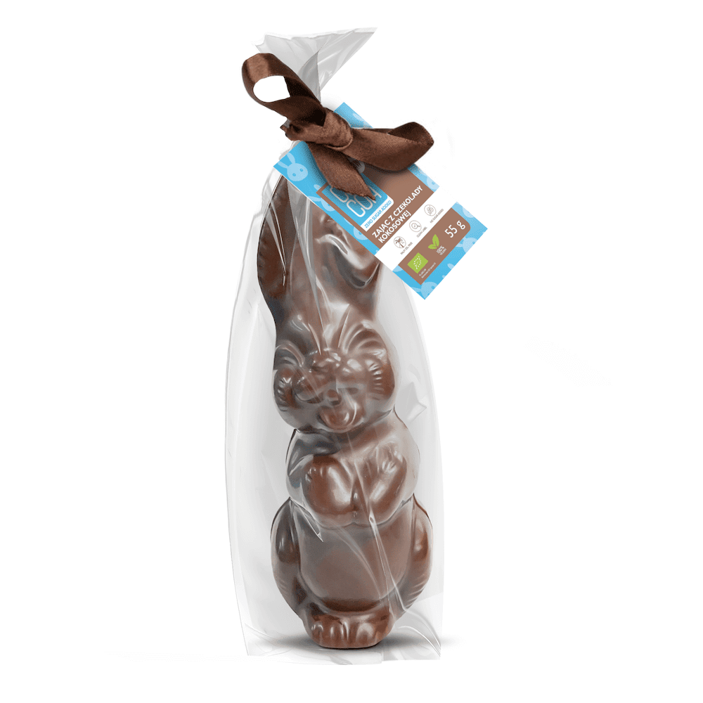 Zając z czekolady kokosowej bez dodatku cukrów BIO 55 g - COCOA (PRODUKT SEZONOWY)