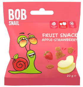 Żelki jabłko - TRUSKAWKA BEZ ŻELATYNY BEZGLUTENOWE 20 g - BOB SNAIL