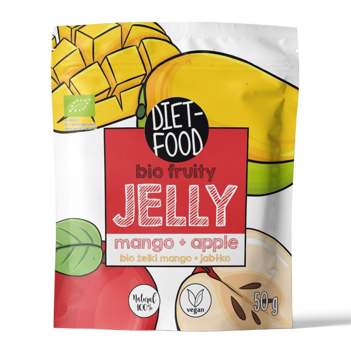 Żelki mango - jabłko bez żelatyny BIO 50 g - DIET-FOOD