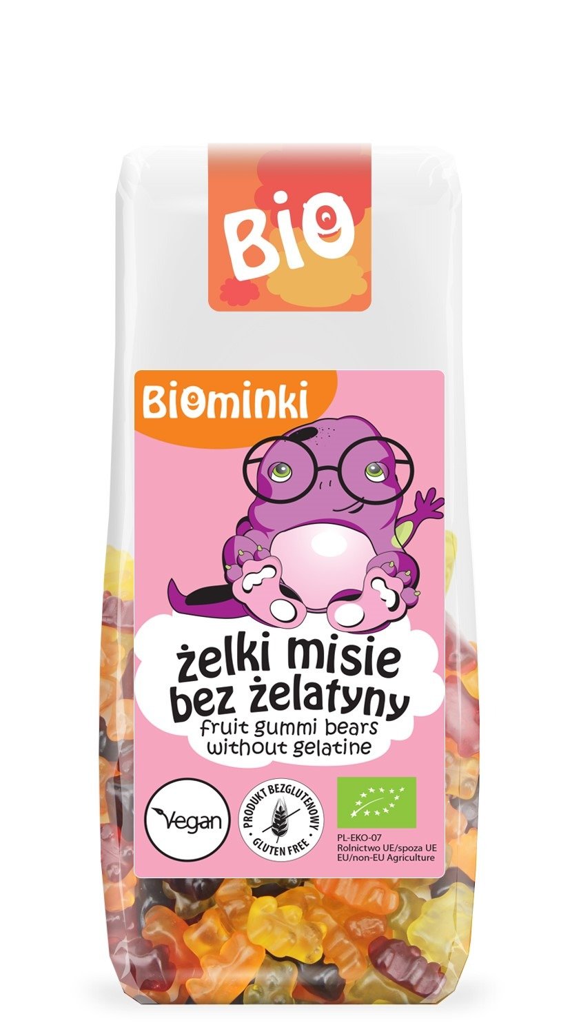 Żelki misie bez żelatyny bezglutenowe BIO 100 g - BIOMINKI