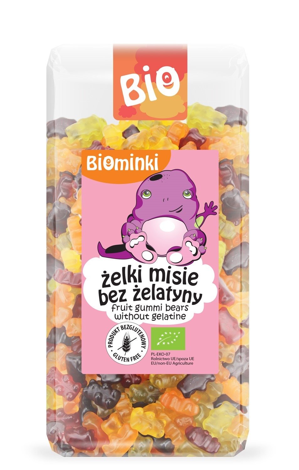Żelki misie bez żelatyny bezglutenowe BIO 400 g - BIOMINKI