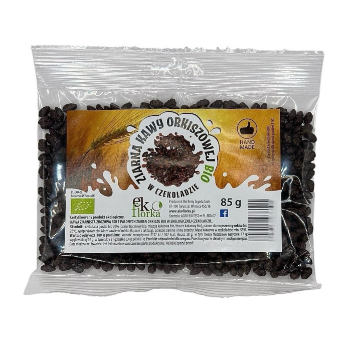 Ziarna kawy orkiszowej w czekoladzie BIO 85 g - EKOFLORKA