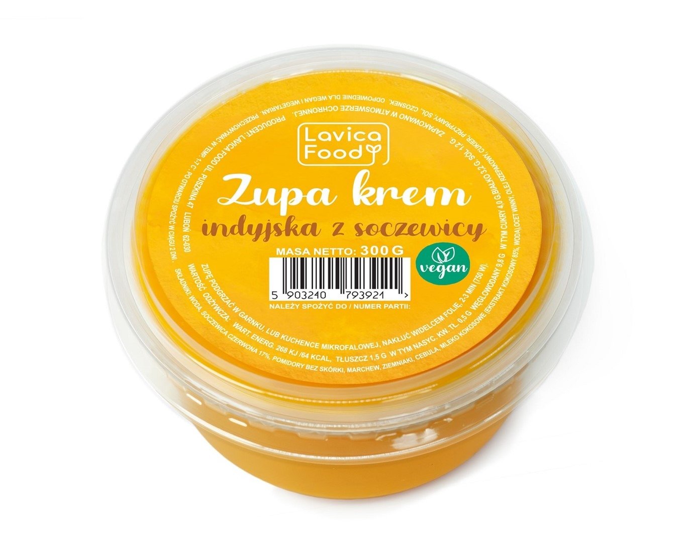 Zupa krem indyjska z soczewicy 300 g - LAVICA FOOD