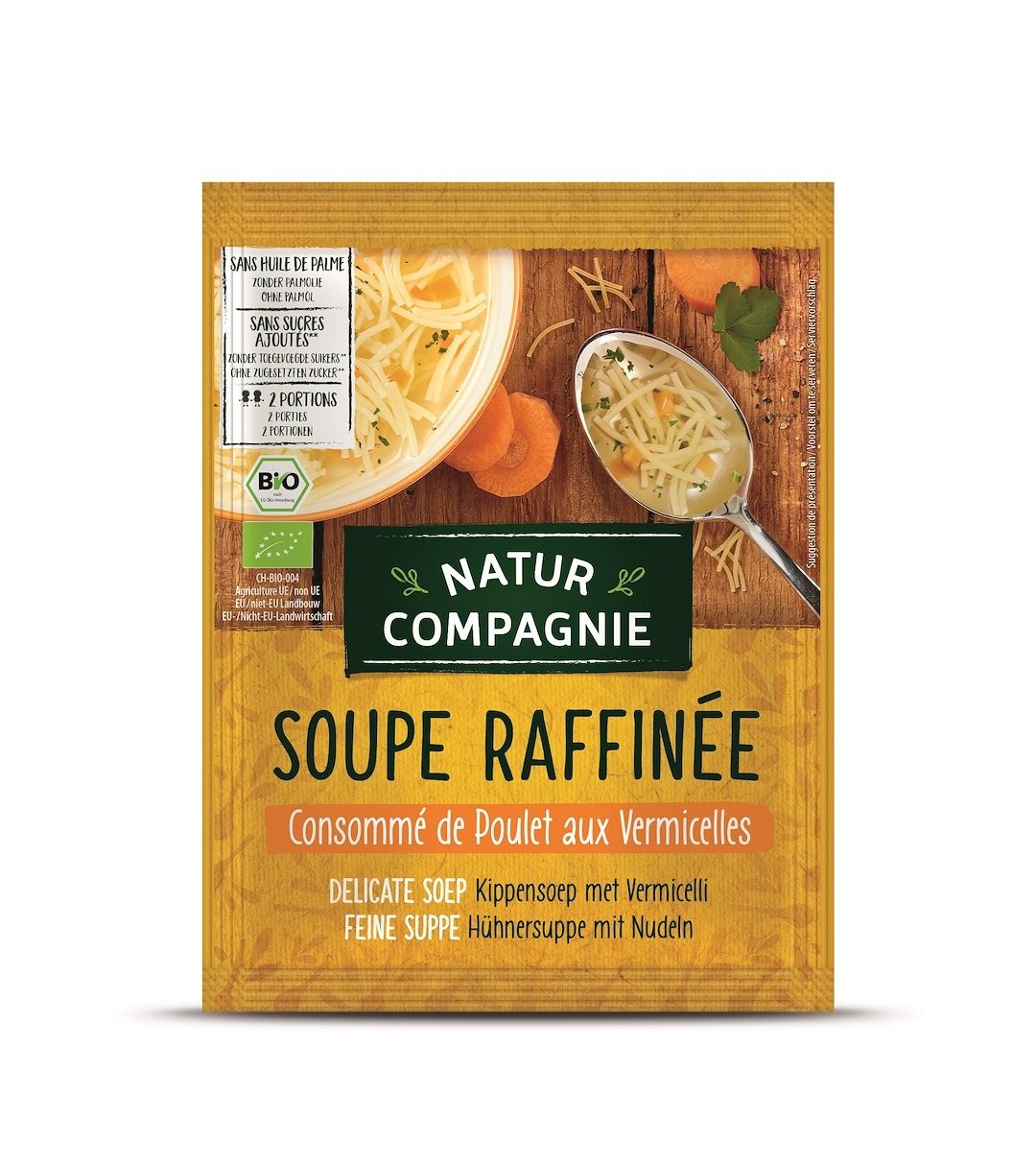 Zupa z makaronem i kurczakiem BIO 40 g - NATUR COMPAGNIE