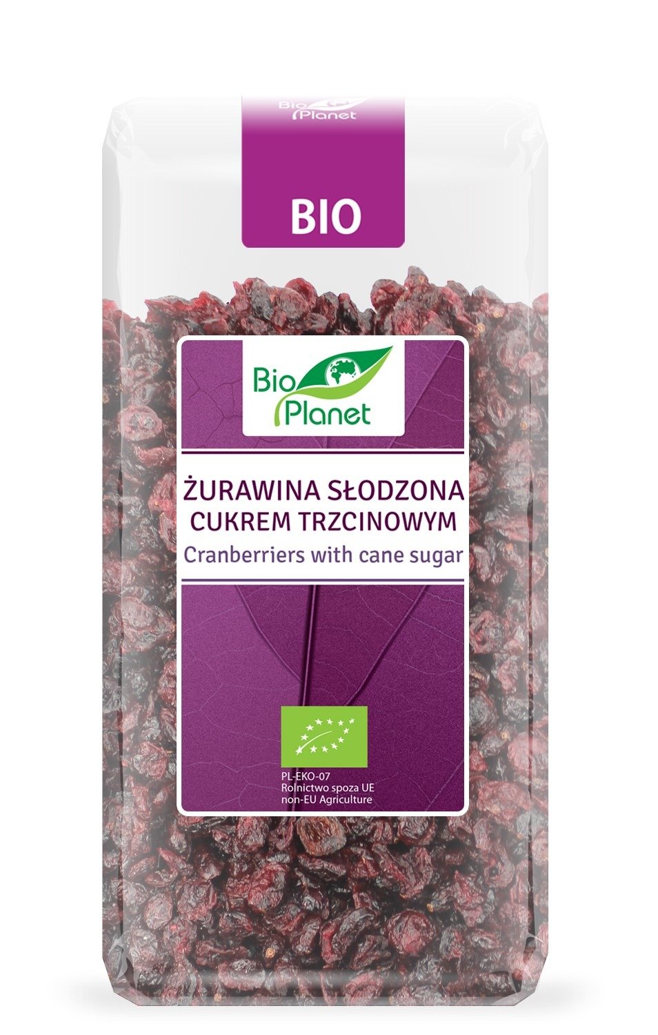 Żurawina słodzona cukrem trzcinowym BIO 400 g - BIO PLANET