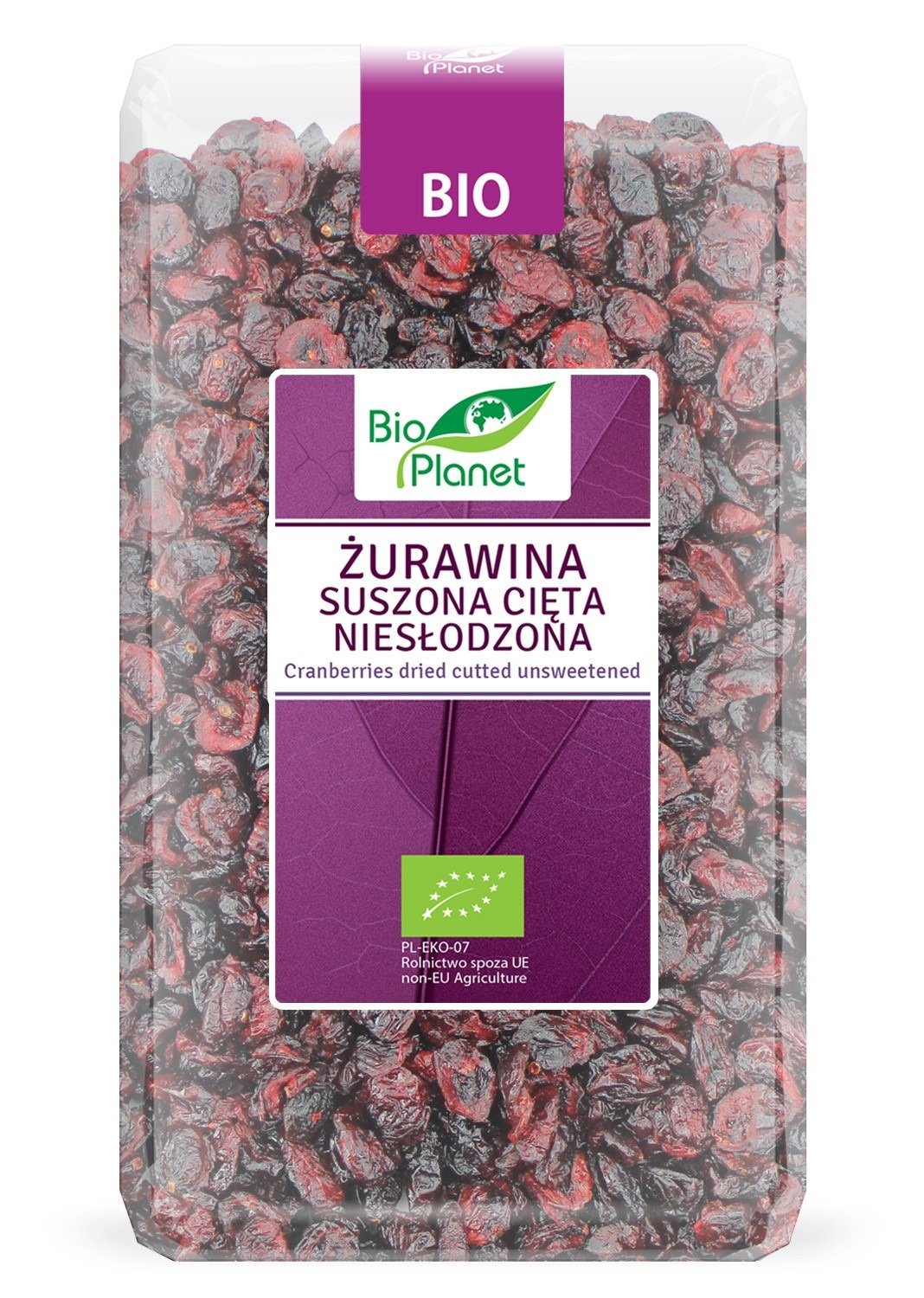 Żurawina suszona cięta niesłodzona BIO 1 kg - BIO PLANET