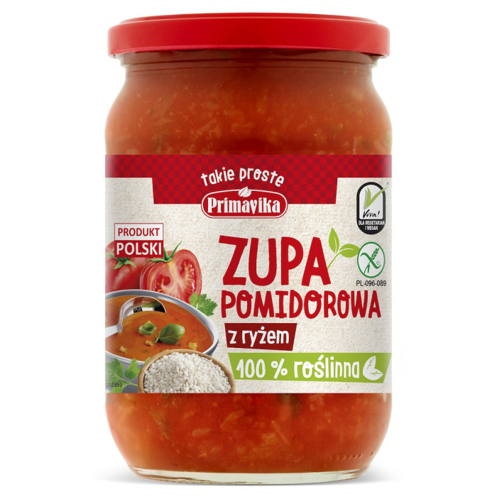 Zupa pomidorowa z ryżem bezglutenowa 700 g - PRIMAVIKA