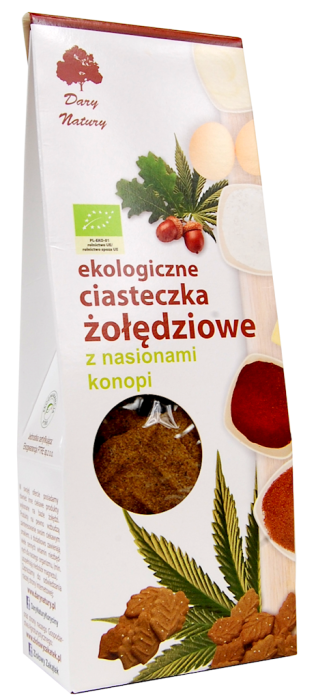Ciastka żołędziowe z nasionami konopi BIO 100 g - DARY NATURY