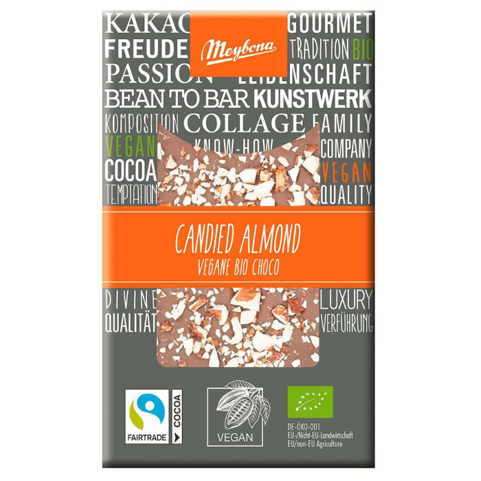 Tabliczka kakaowa migdały - sól fair trade BIO 30 g - MEYBONA