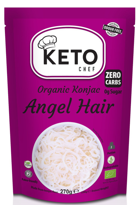 Makaron (konjac) angel hair bezglutenowy BIO 270 g (200 g) - KETO CHEF
