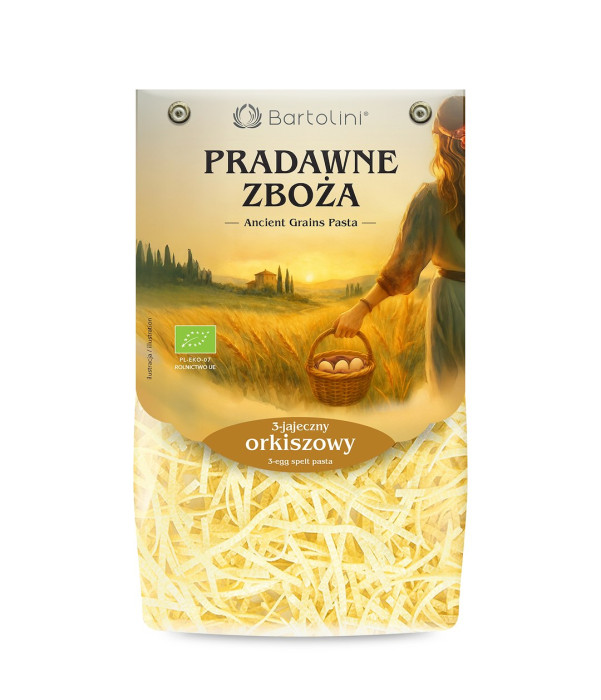 Makaron (3 jajeczny orkiszowy) kluska BIO 250 g - BARTOLINI (PRADAWNE ZBOŻA)