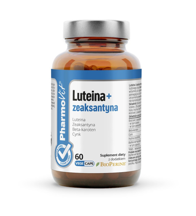 Luteina + zeaksantyna bezglutenowa 60 kapsułek - PHARMOVIT (CLEAN LABEL)