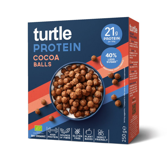 Kulki proteinowe kakaowe bezglutenowe BIO 250 g - TURTLE